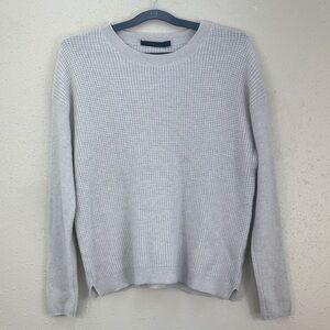 Raffi 100% Cashmere Waffle Knit Crewneck Sweater Heather size L